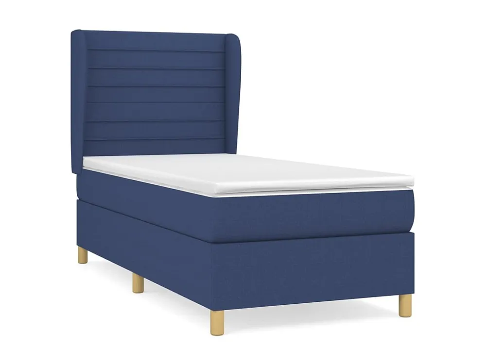 Ergonômico Cama com molas/colchão 80x200 cm tecido azul
