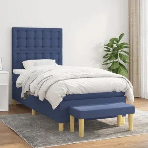 Ergonômico Cama com molas/colchão 90x190 cm tecido azul