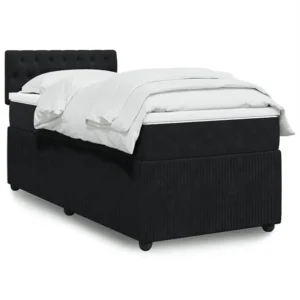 Ergonômico Cama com molas/colchão 90x200 cm veludo preto