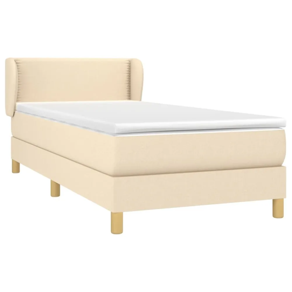 Ergonômico Cama com molasemcolchão 100x200 cm tecido cor creme