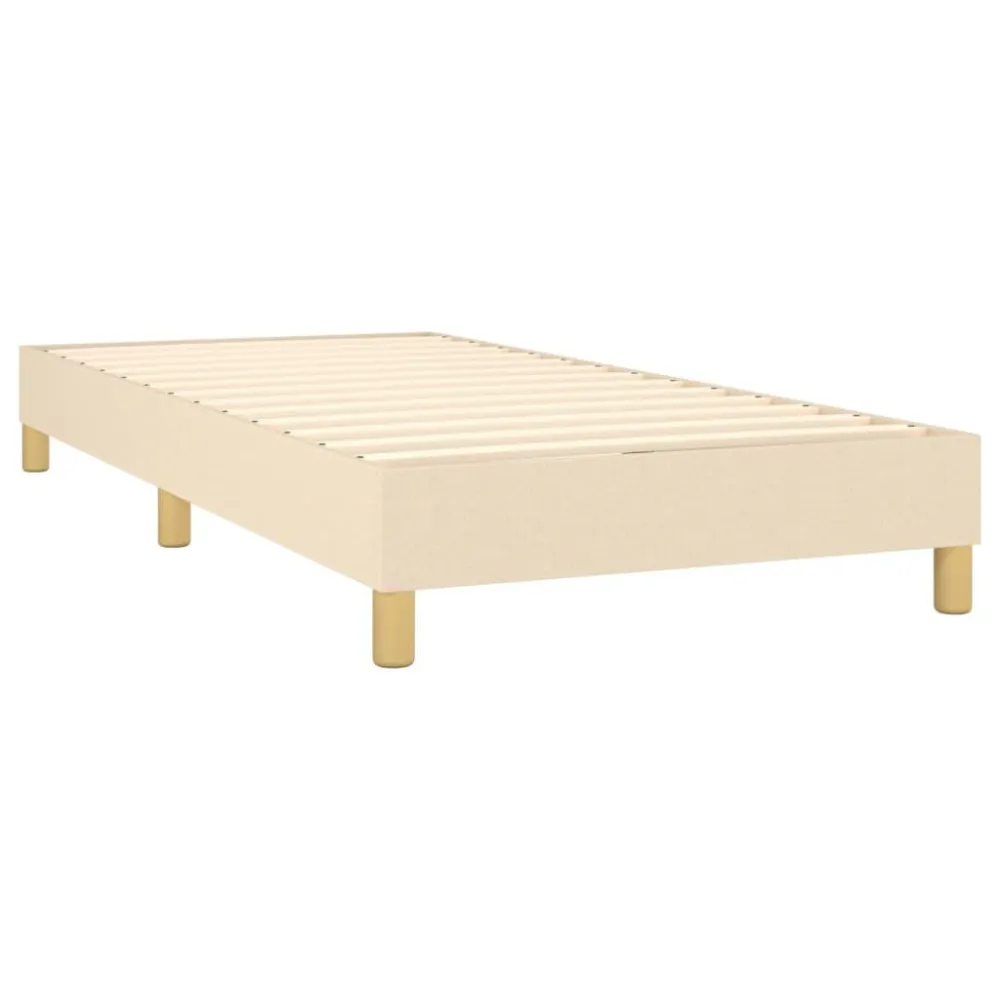 Ergonômico Cama com molasemcolchão 100x200 cm tecido cor creme