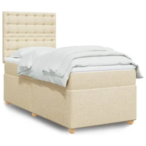 Guarda-Roupa Espelhado Cama com molas/colchão 90x200 cm tecido cor crème