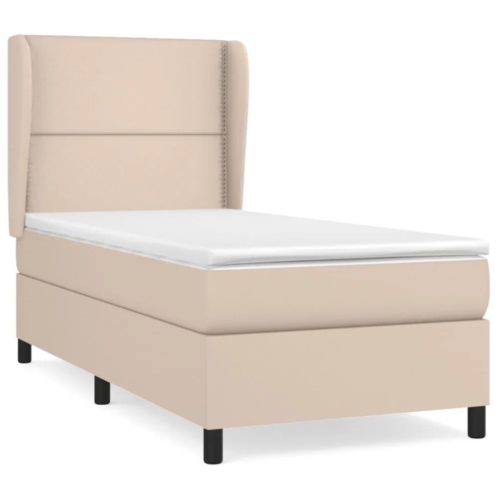 Guarda-Roupa Espelhado Cama com molasemcolchão 100x200 cm couro artificial cappuccino