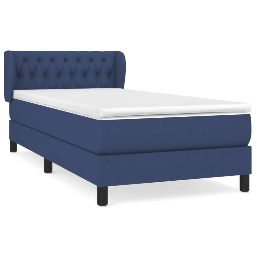 Guarda-Roupa Espelhado Cama com molasemcolchão 100x200 cm tecido azul