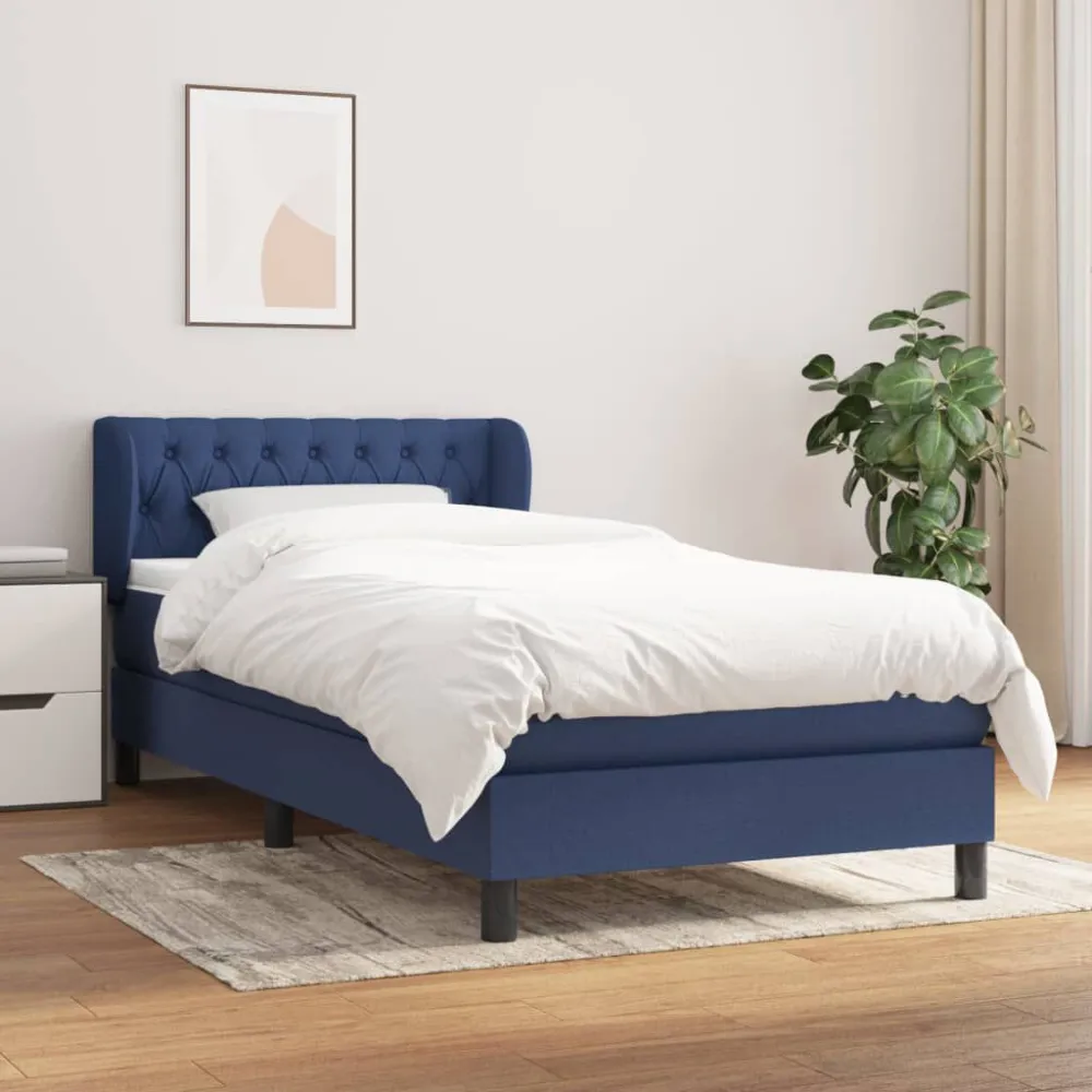 Guarda-Roupa Espelhado Cama com molasemcolchão 100x200 cm tecido azul