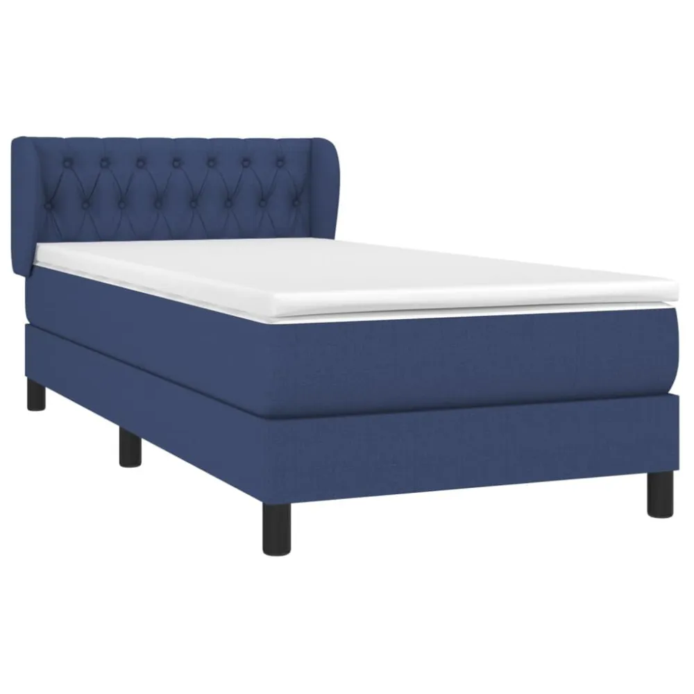 Guarda-Roupa Espelhado Cama com molasemcolchão 100x200 cm tecido azul