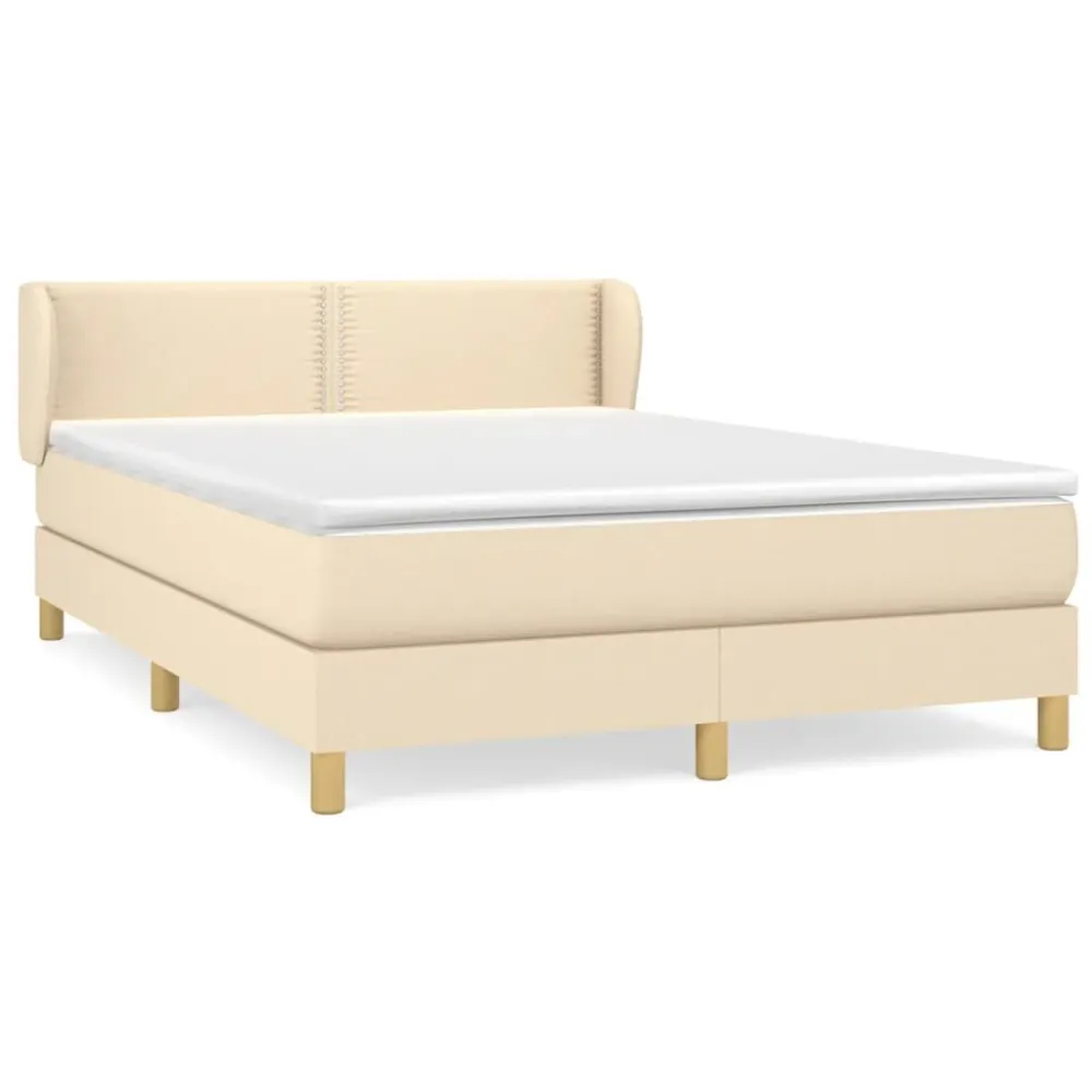 Guarda-Roupa Espelhado Cama com molasemcolchão 140x200 cm tecido cor creme