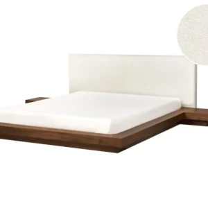 EU King Size Boucle Headboard Waterbed Café ZEN