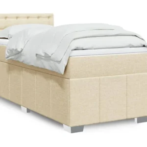 Mesa de Cabeceira Cama com molas/colchão 80x200 cm tecido cor crème