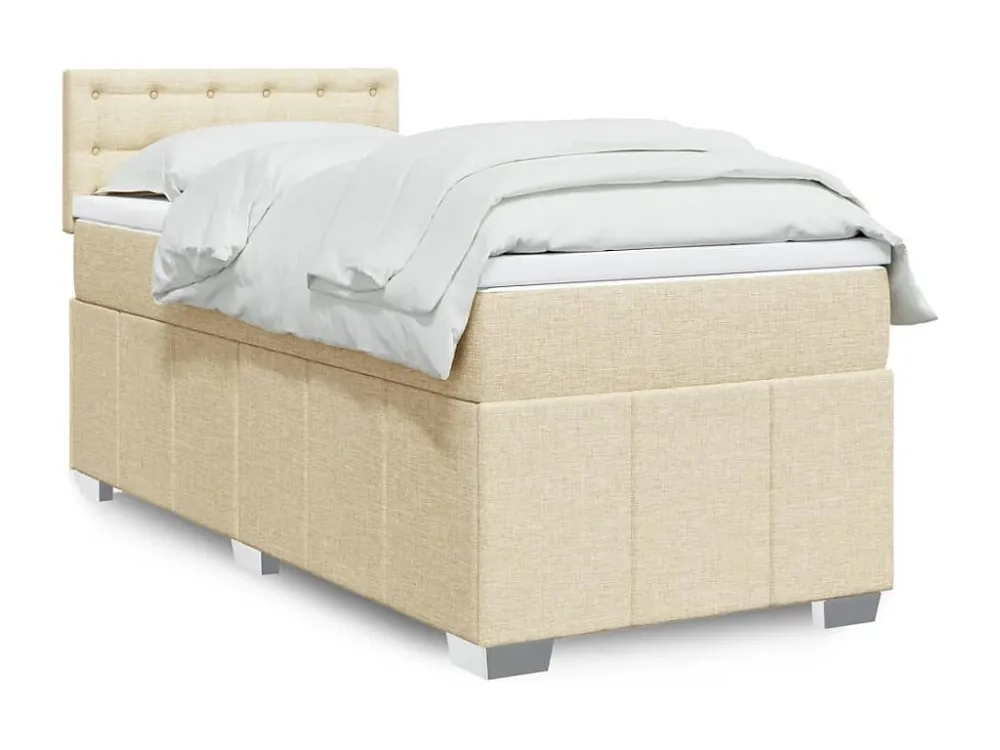Mesa de Cabeceira Cama com molas/colchão 80x200 cm tecido cor crème