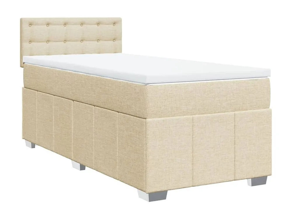 Mesa de Cabeceira Cama com molas/colchão 80x200 cm tecido cor crème