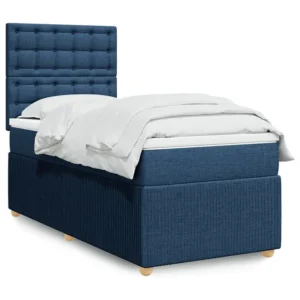 Premium Cama com molas/colchão 100x200 cm tecido azul