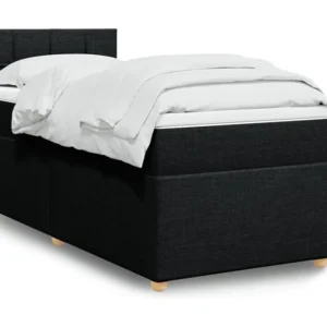 Premium Cama com molas/colchão 100x200 cm tecido preto