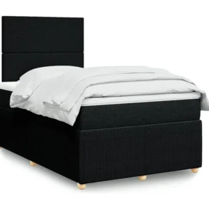 Premium Cama com molas/colchão 120x200 cm tecido preto
