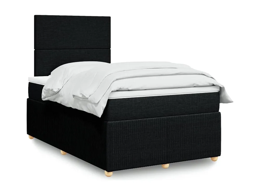 Premium Cama com molas/colchão 120x200 cm tecido preto