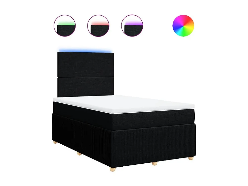 Premium Cama com molas/colchão 120x200 cm tecido preto
