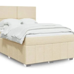 Premium Cama com molas/colchão 140x200 cm tecido cor creme