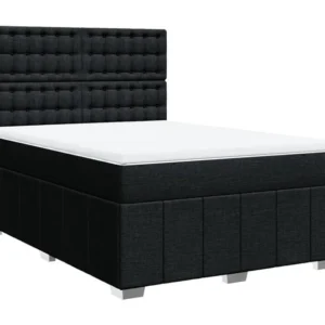 Premium Cama com molas/colchão 140x200 cm tecido preto
