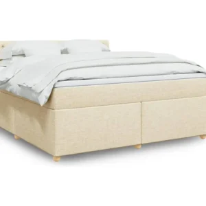 Premium Cama com molas/colchão 180x200 cm tecido cor creme