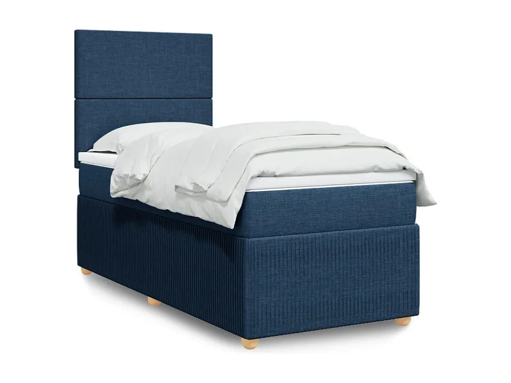 Premium Cama com molas/colchão 90x200 cm tecido azul