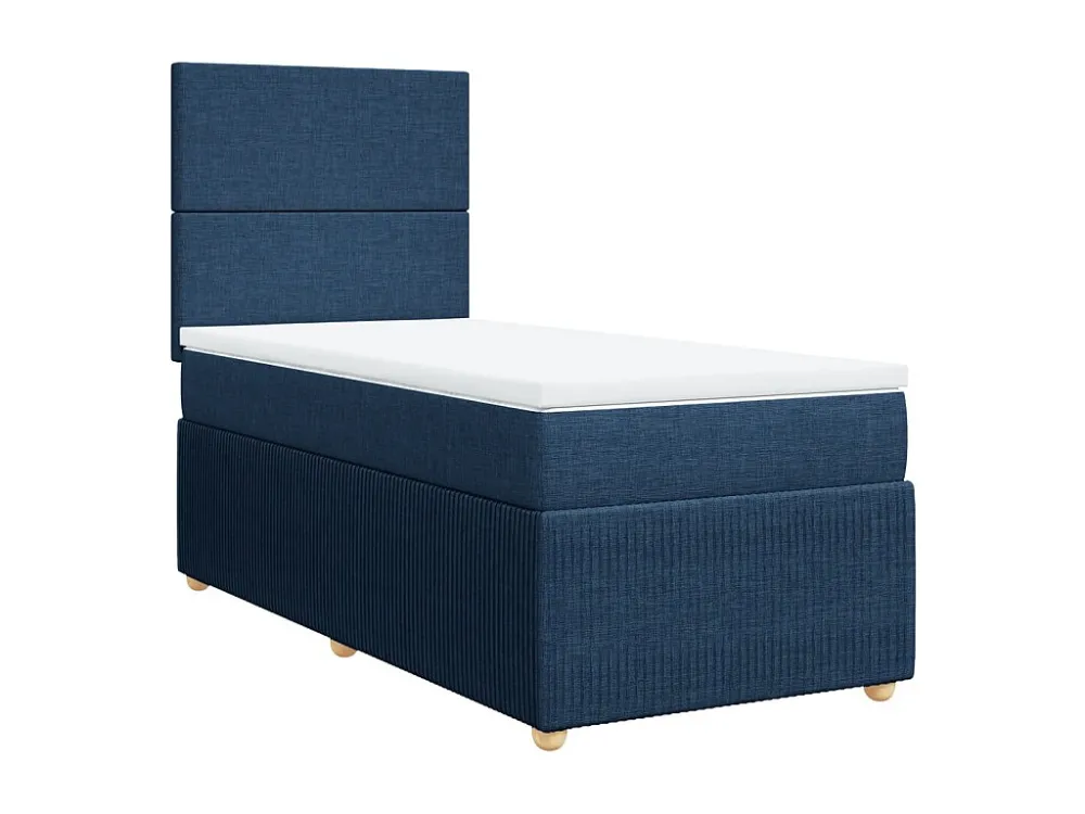 Premium Cama com molas/colchão 90x200 cm tecido azul