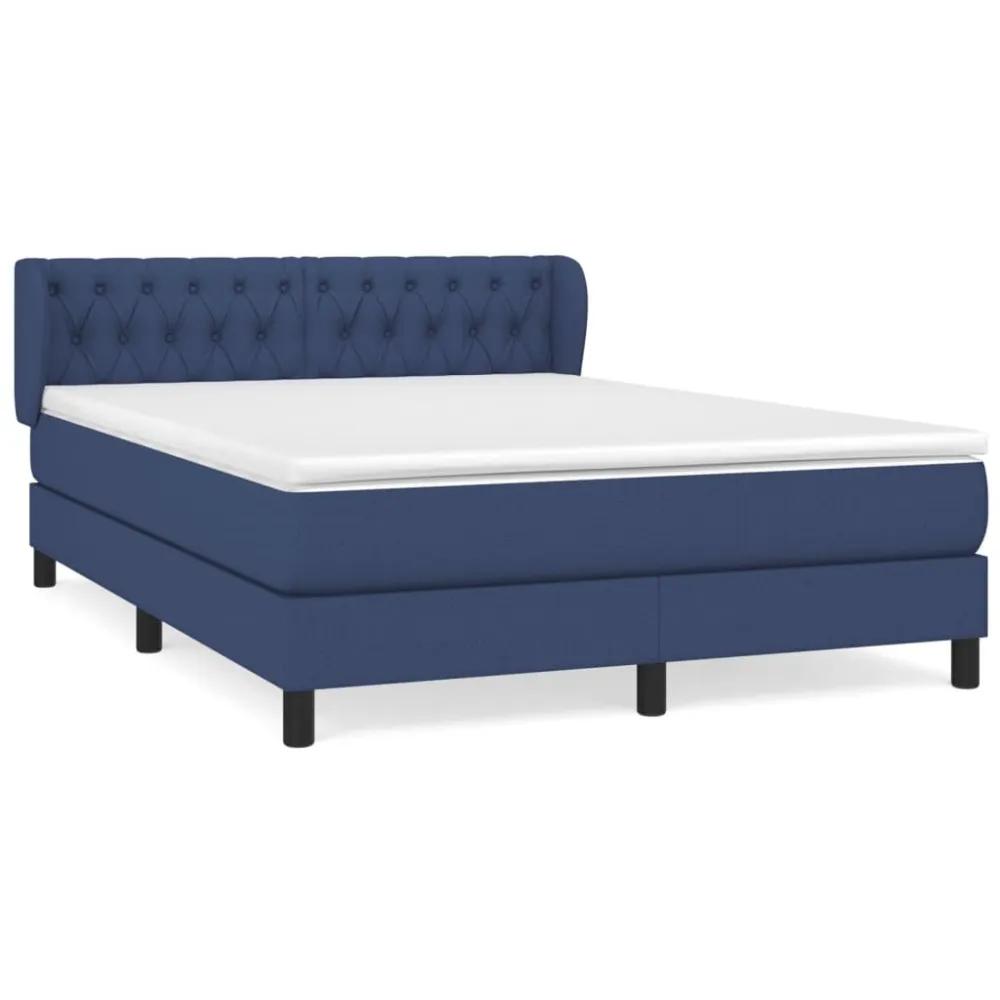 Premium Cama com molasemcolchão 140x200 cm tecido azul
