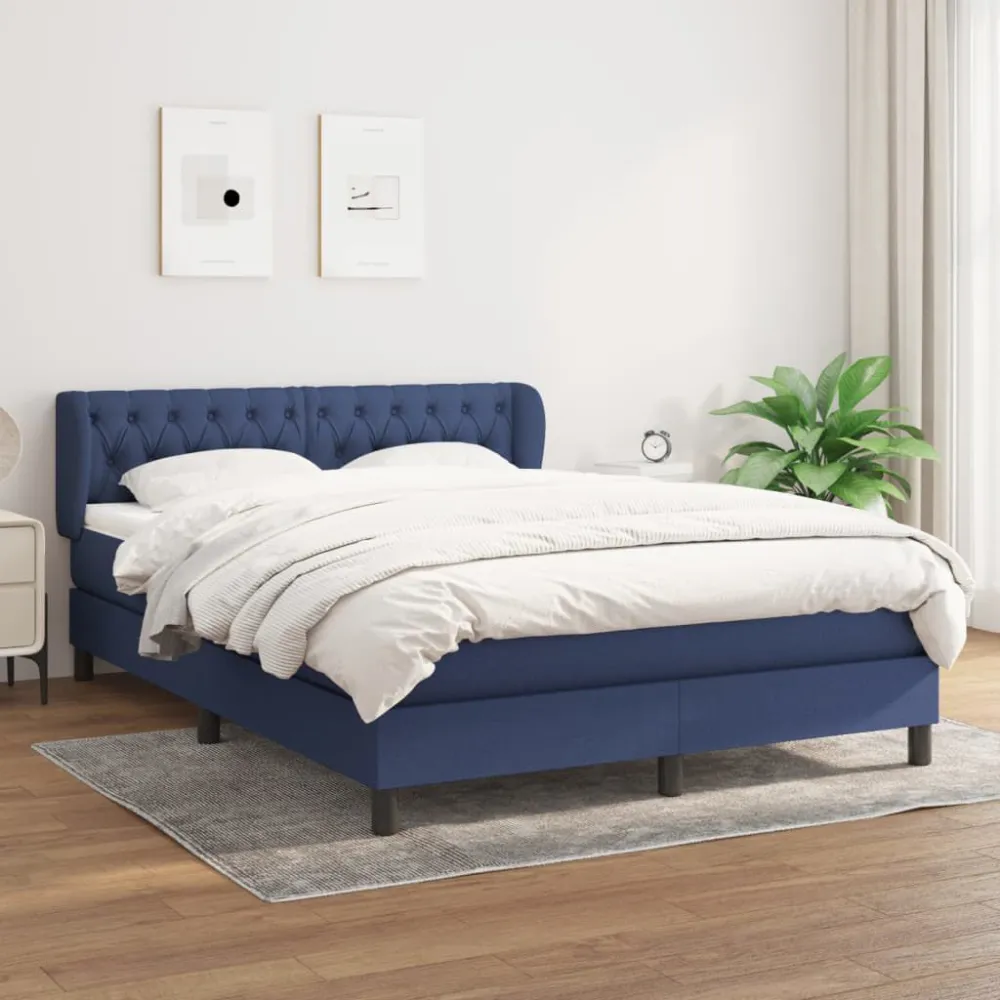 Premium Cama com molasemcolchão 140x200 cm tecido azul