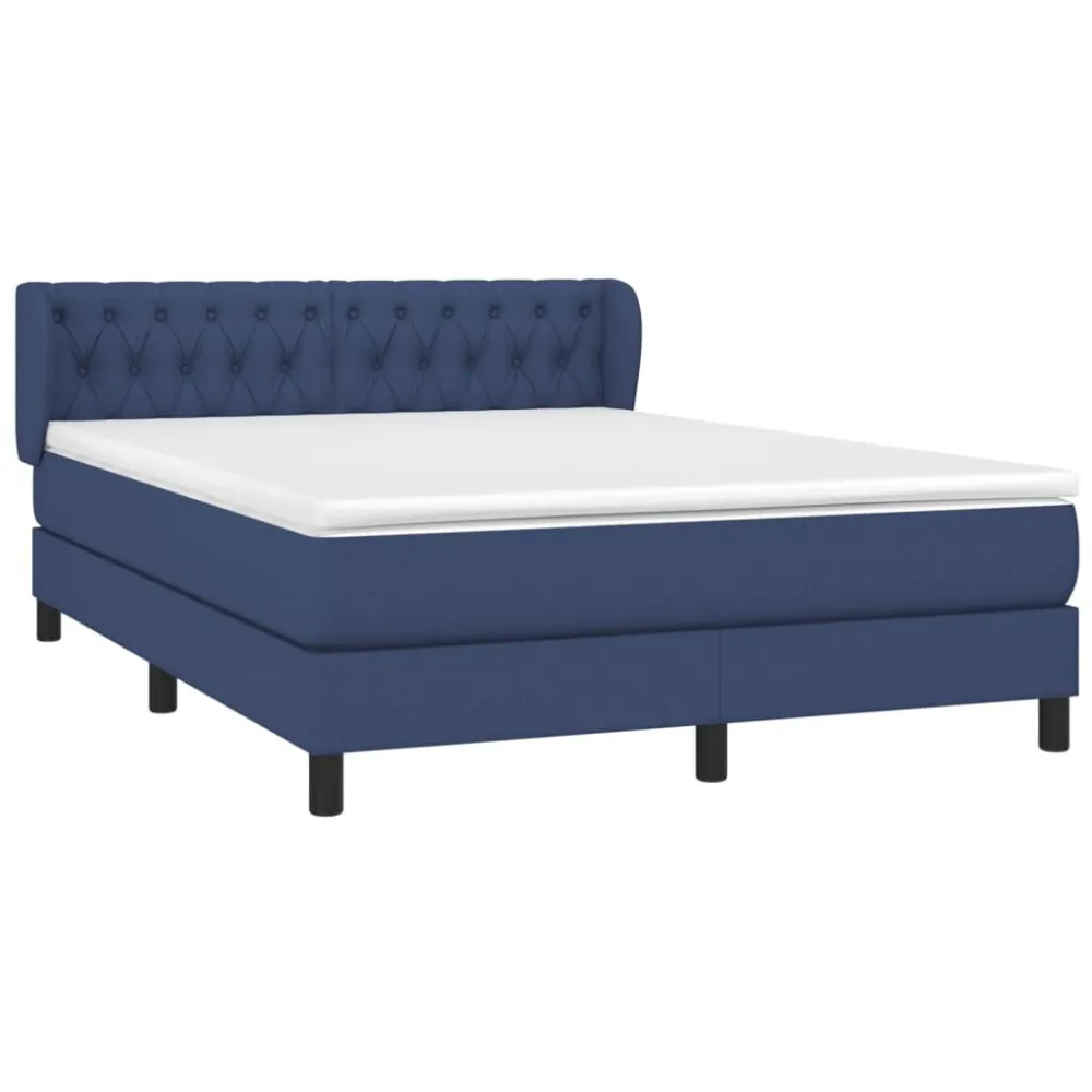 Premium Cama com molasemcolchão 140x200 cm tecido azul