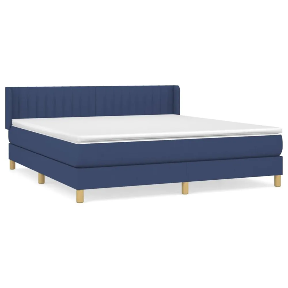 Premium Cama com molasemcolchão 180x200 cm tecido azul