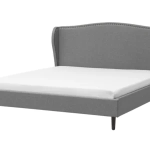 Cama de casal em tecido cinzento 180 x 200 cm COLMAR