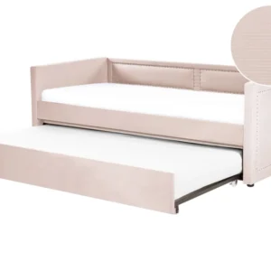 Cama dupla em bombazine rosa salmão 90 x 200 cm MIMIZAN