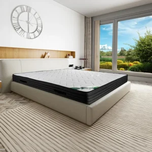 Colchão 140x190 cm espuma e cotim bambu esp. 25 cm - BERENDI de NATUREA