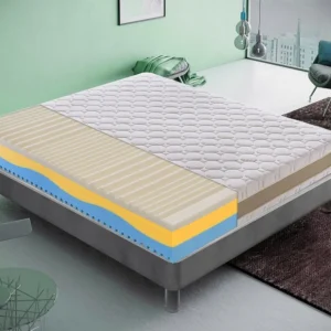 Colchão viscoelástico, 3 camadas, capa removível, viscoelástico 5 cm, 7 zonas de conforto 140x190