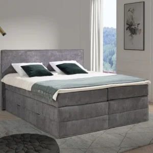 Conjunto boxspring cabeceira + sommiers arrumação + colchão + sobrecolchão IVOLOS PALACIO