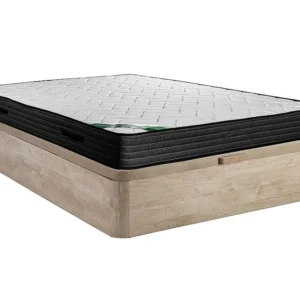 Conjunto sommier arrumação colchão espuma cotim bambu 160x200 cm BERENDI da NATUREA