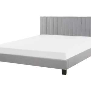 Fabric EU Super King Size Bed Light Grey POITIERS