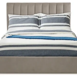 Lit Coffre Songe + Sommier Velours Argent 160cm