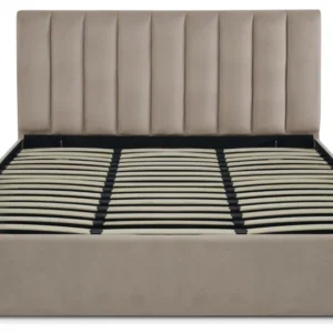 Lit Coffre Songe + Sommier Velours Argent 180cm
