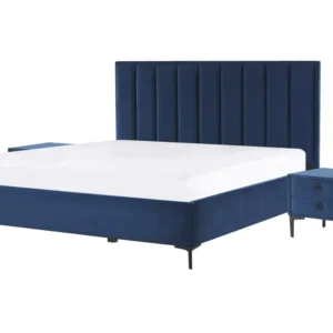 3 Piece Bedroom Set Tecido macio EU Super King Size Blue SEZANNE