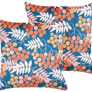 Set 2 Velvet Cushions 45 x 45 cm Multicolour SUMAC