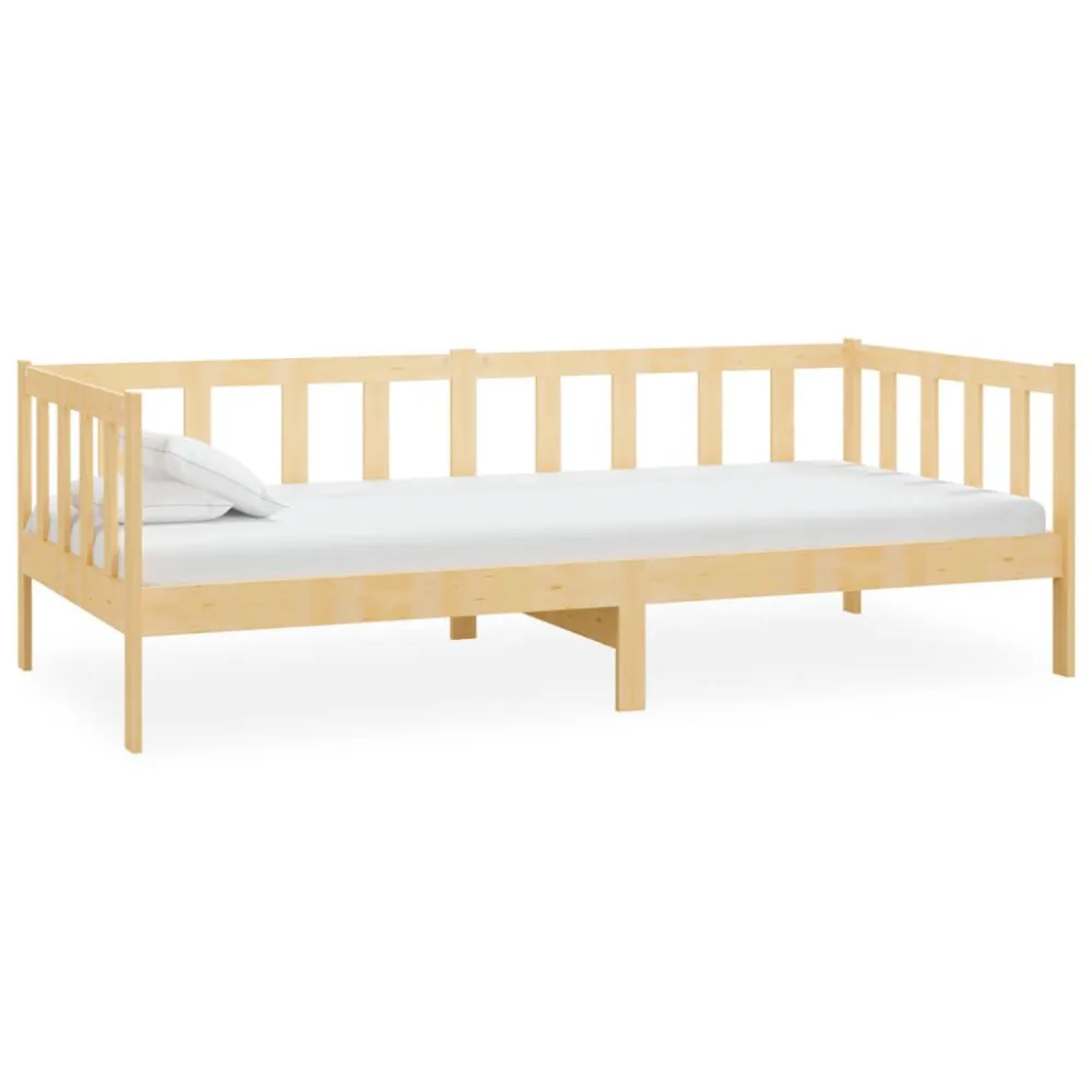 Sofá-cama com colchão 90x200 cm pinho maciço