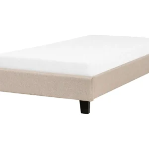 Sommier de solteiro em tecido creme 90 x 200 cm ROANNE