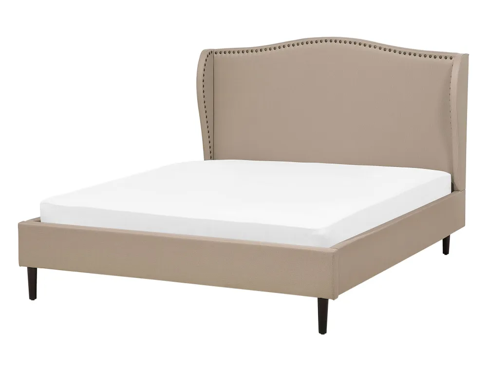 Cama Articulada Cama de casal em tecido cor de areia 140 x 200 cm COLMAR