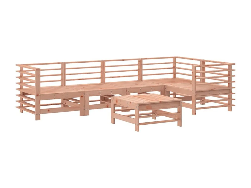 6 peças conj. lounge jardim com almofadões madeira douglas maciç Clicnbuy