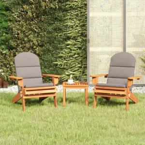 3 peças conjunto lounge de jardim Adirondack acácia maciç Clicnbuy