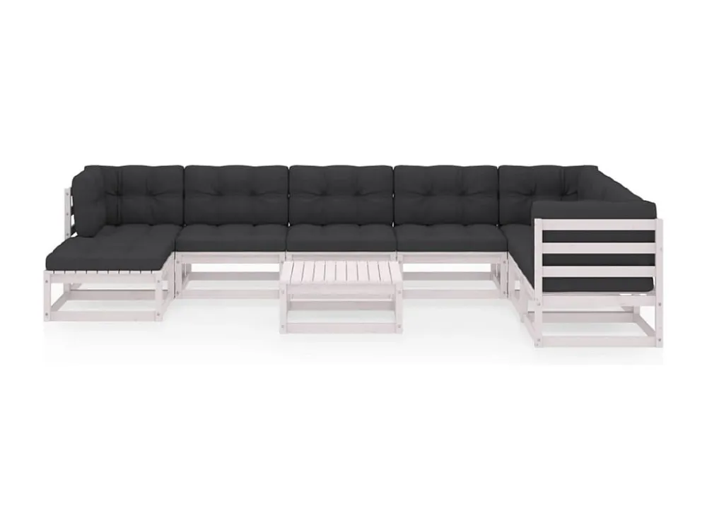 9 peças conjunto lounge de jardim com almofadões pinho maciço Clicnbuy