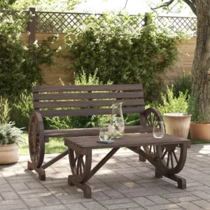 2 peças conjunto lounge de jardim madeira de abeto maciç Clicnbuy