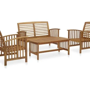 4 peças conjunto lounge de jardim madeira de acácia maciç Clicnbuy