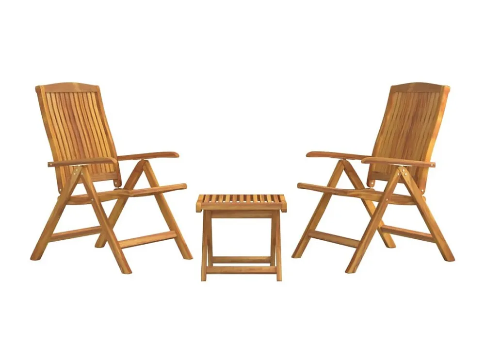 3 peças conjunto lounge de jardim madeira de teca maciç Clicnbuy