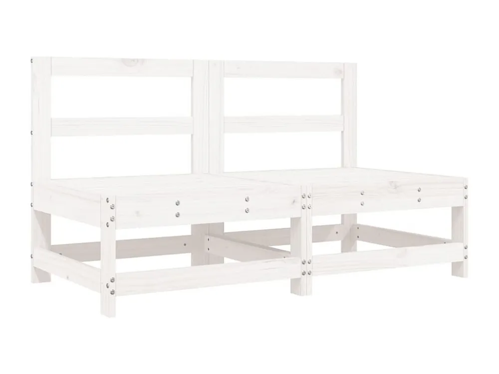6 peças conjunto lounge de jardim pinho maciço branco Clicnbuy